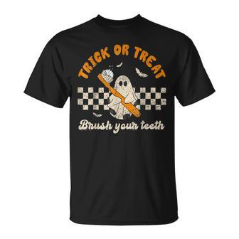 Trick Or Treat Brush Your Th Dentist Halloween Costume T-shirt - Thegiftio UK