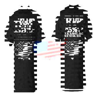 Trump 2024 Take America Back American Flag Pro Trump Unisex T-Shirt | Mazezy