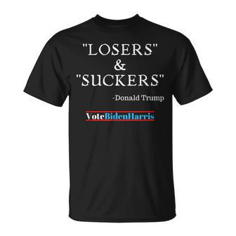 Trump Quote Saying Fallen Military Soldiers Losers & Suckers Unisex T-Shirt | Mazezy