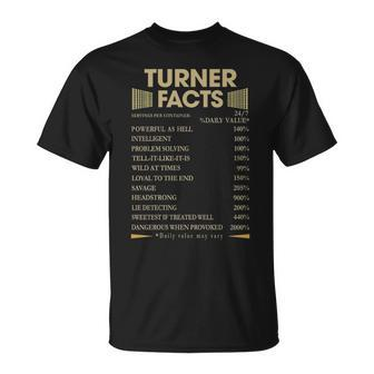 Turner Name Gift Turner Facts Unisex T-Shirt - Seseable