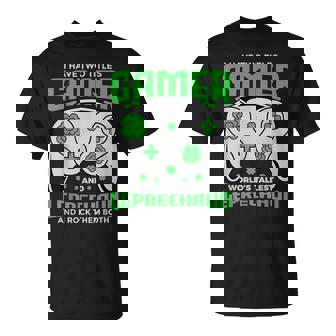 I Have Two Titles Gamer And Worlds Tallest Leprechaun T-Shirt - Seseable