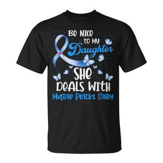 Type 1 Mom T1d Dad Diabetes Awareness Month Multiple Pricks Unisex T-Shirt | Mazezy