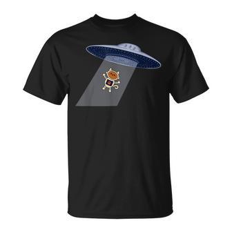 Ufo und Astronaut Motiv Schwarzes T-Shirt, Weltraum Tee für Männer - Seseable