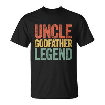 Uncle Godfather Legend Fathers Day Unisex T-Shirt - Monsterry