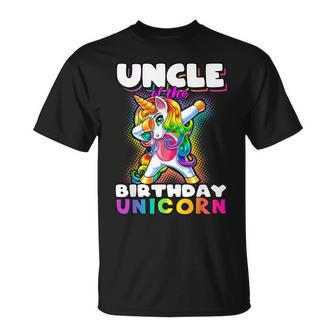 Uncle Of Birthday Unicorn Dabbing Unicorn Matching Family Unisex T-Shirt | Mazezy CA