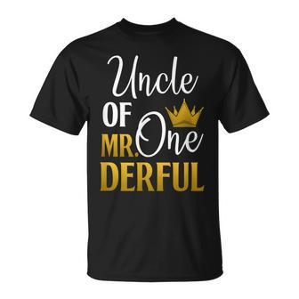 Uncle Of Mr Onederful 1St Birthday First Onederful Unisex T-Shirt | Mazezy