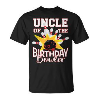 Uncle Of The Birthday Bowler Kid Bowling Party Unisex T-Shirt | Mazezy