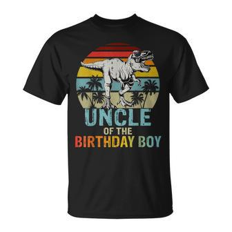 Uncle Of The Birthday Boy Dinosaur T Rex Family Matching Unisex T-Shirt | Mazezy