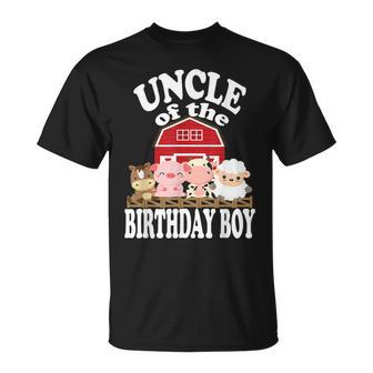 Uncle Of The Birthday Boy Farming Animals Bday Party Unisex T-Shirt | Mazezy AU