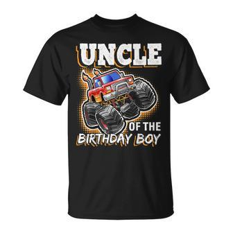 Uncle Of The Birthday Boy Monster Truck Birthday Gift Unisex T-Shirt | Mazezy