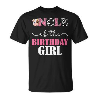 Uncle Of The Birthday For Girl Cow Farm 1St Birthday Cow Unisex T-Shirt