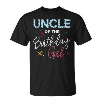 Uncle Of The Birthday Girl Family Donut Matching Funny Quote Gift For Mens Unisex T-Shirt | Mazezy UK
