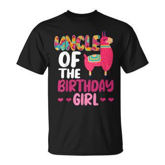 Uncle Of The Birthday Girl Llama Bday Alpaca Celebration Unisex T-Shirt | Mazezy
