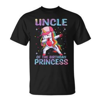 Uncle Of The Birthday Princess Girl Dabbing Unicorn Unisex T-Shirt | Mazezy