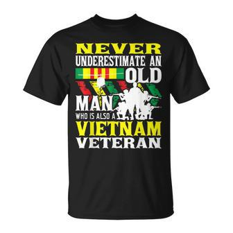 Never Underestimate An Old Man Patriotic Vietnam Veteran T-Shirt - Seseable
