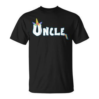Unicorn Birthday Girl Shirt Funny Uncle Gifts Family Tee Unisex T-Shirt | Mazezy