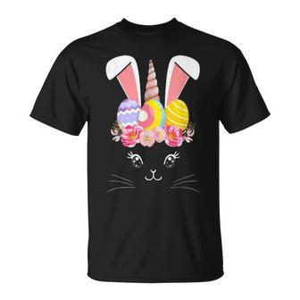 Unicorn Face Rabbit Egg Bunny Kids Girls Easter Day 2021 Unisex T-Shirt - Seseable