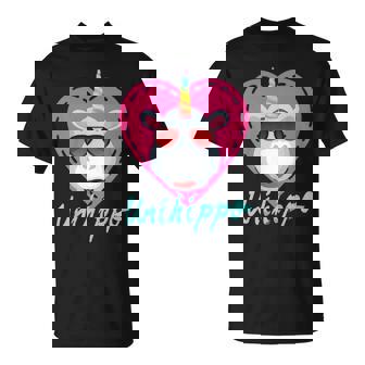 Unicorn Hippo Unihippo Funny Cute Animal With Shades Heart Unisex T-Shirt | Seseable UK