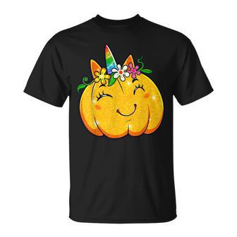 Unicorn Pumpkin Halloween Girl Cute Thanksgiving Girls T-shirt - Thegiftio UK