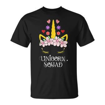 Unicorn Squad Cute Floral Outfit For Mom Grandma Ladies Unisex T-Shirt | Mazezy AU