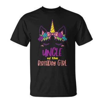 Unicorn Uncle Birthday Girl Party Family Matching Gift Men Gift For Mens Unisex T-Shirt | Mazezy DE