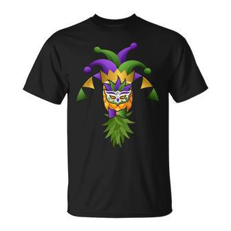 Upside Down Pineapple Mask Mardi Gras Festival Costume T-Shirt - Seseable