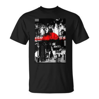 Urban City Silhouetted Tonal Black & White Graphic Unisex T-Shirt | Mazezy CA