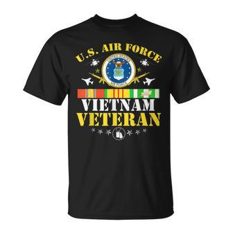 Us Air Force Vietnam Veteran Usa Flag Vietnam Vet Flag T-Shirt - Seseable