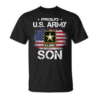 Us Army Proud Son Proud Son Of A Us Army Veteran Flag Men T-Shirt - Seseable