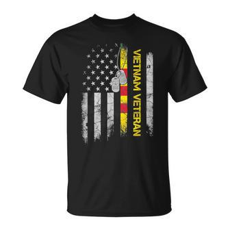 Us Army Vietnam Veteran Usa Flag Veteran Vietnam Army V2 T-Shirt - Seseable