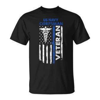 Us Corpsman American Flag Vintage Patriotic 4Th Of July Unisex T-Shirt