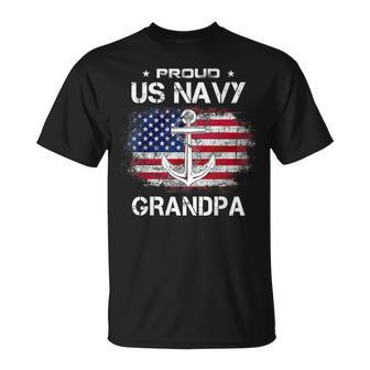 Us Na Vy Proud Grandpa Proud Us Na Vy Grandpa Veteran Day T-Shirt - Seseable