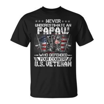Us Veteran Papaw Veterans Day Us Patriot Patriotic T-Shirt - Seseable