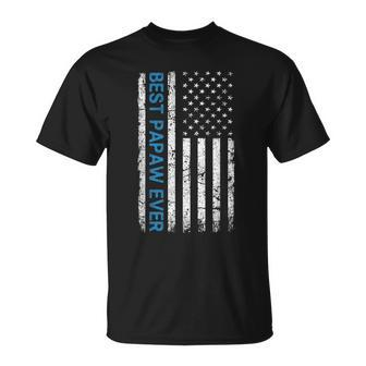 Usa American Flag Best Papaw Ever Retro Vintage Unisex T-Shirt - Seseable