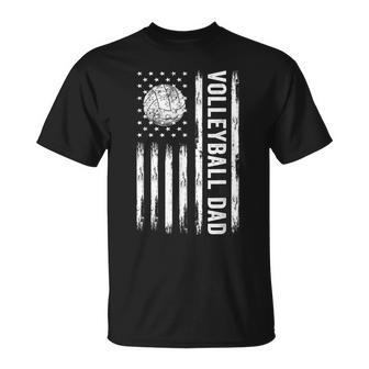 Usa Flag Volleyball Dad Volleyball Game Day Vibes T-Shirt - Seseable