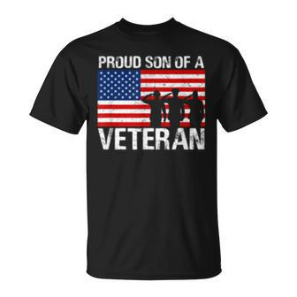 Usa United States Military Family Proud Son Of A Veteran T-Shirt - Seseable