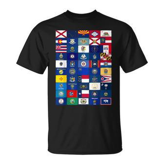 Usa Us Pride State Flags America 50 States Patriotic T-shirt - Thegiftio