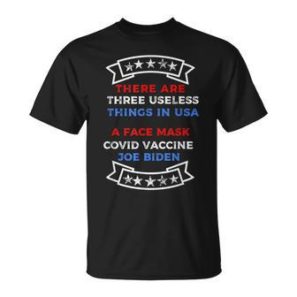 Useless Things Vaccine Biden Stars Grunge Distressed T-Shirt - Seseable