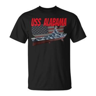 Uss Alabama Bb-60 Ww2&Cold War Veteran Battleship Boy Dad T-Shirt - Seseable