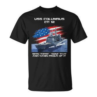 Uss Columbus Cg-12 Class Cruiser American Flag Veteran Xmas T-Shirt - Seseable