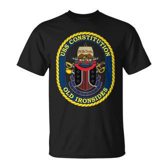 Uss Constitution Old Ironside Navy Badge Patch T-Shirt - Seseable