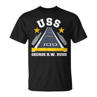 Uss George H W Bush Aircraft Carrier Military Veteran T-Shirt - Seseable