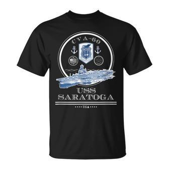 Uss Saratoga Cva-60 Naval Ship Military Aircraft Carrier T-Shirt - Seseable