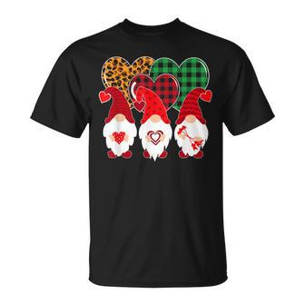 Valentine Gnomes Holding Heart Leopard Happy Valentines Day T-Shirt - Seseable