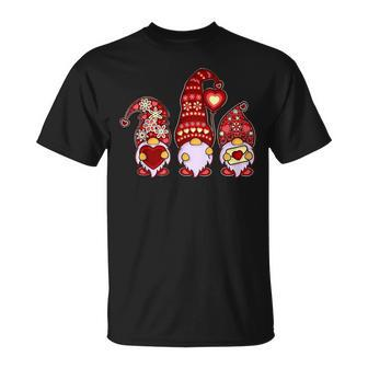 Valentine Gnomes Holding Hearts Valentines Day Gnome Love T-Shirt - Seseable