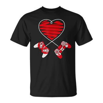 Valentines Day Gamer Controller Kids Boys Valentine T-Shirt - Seseable