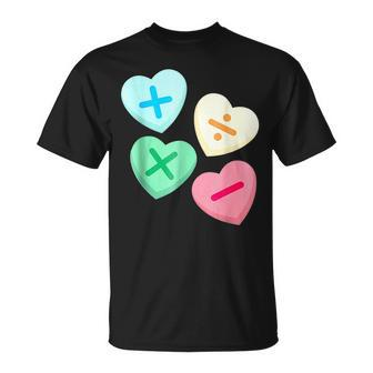 Valentines Day Hearts With Math Symbols T-Shirt - Seseable