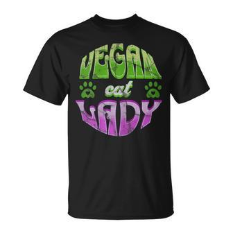 Vegan Cat Lady Mom Women Cute Cat Vegan For Cat Lover Unisex T-Shirt | Mazezy