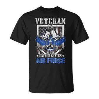 Veteran Of The United States Us Air Force American Flag Usaf T-Shirt - Seseable