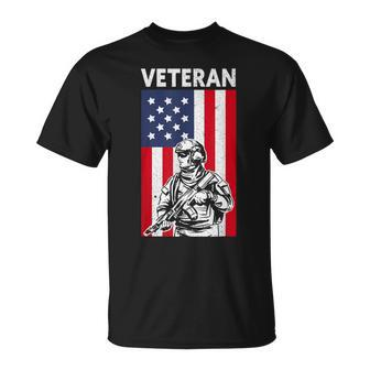 Veteran Usa Flag Proud American Veteran T-Shirt - Seseable